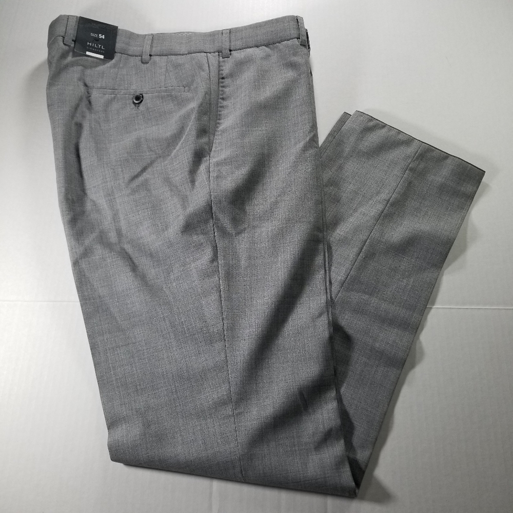 Hiltl NWT Size 54 38x34 Gray Vitale Barberis Canonico Wool Dress Pants 34"